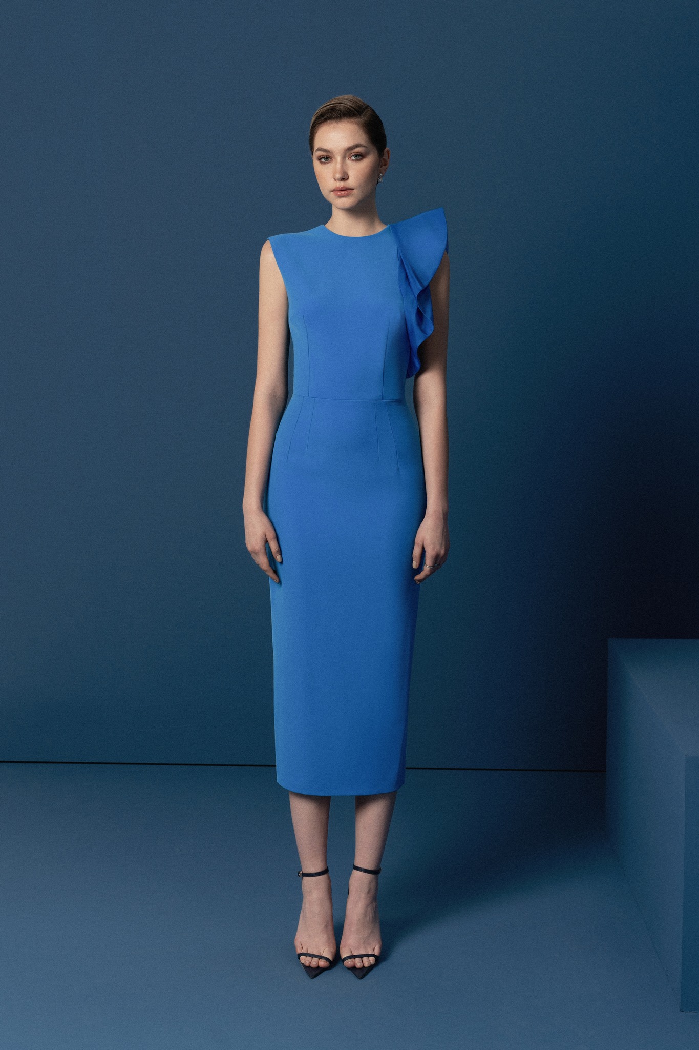 Elegant dress blue&black