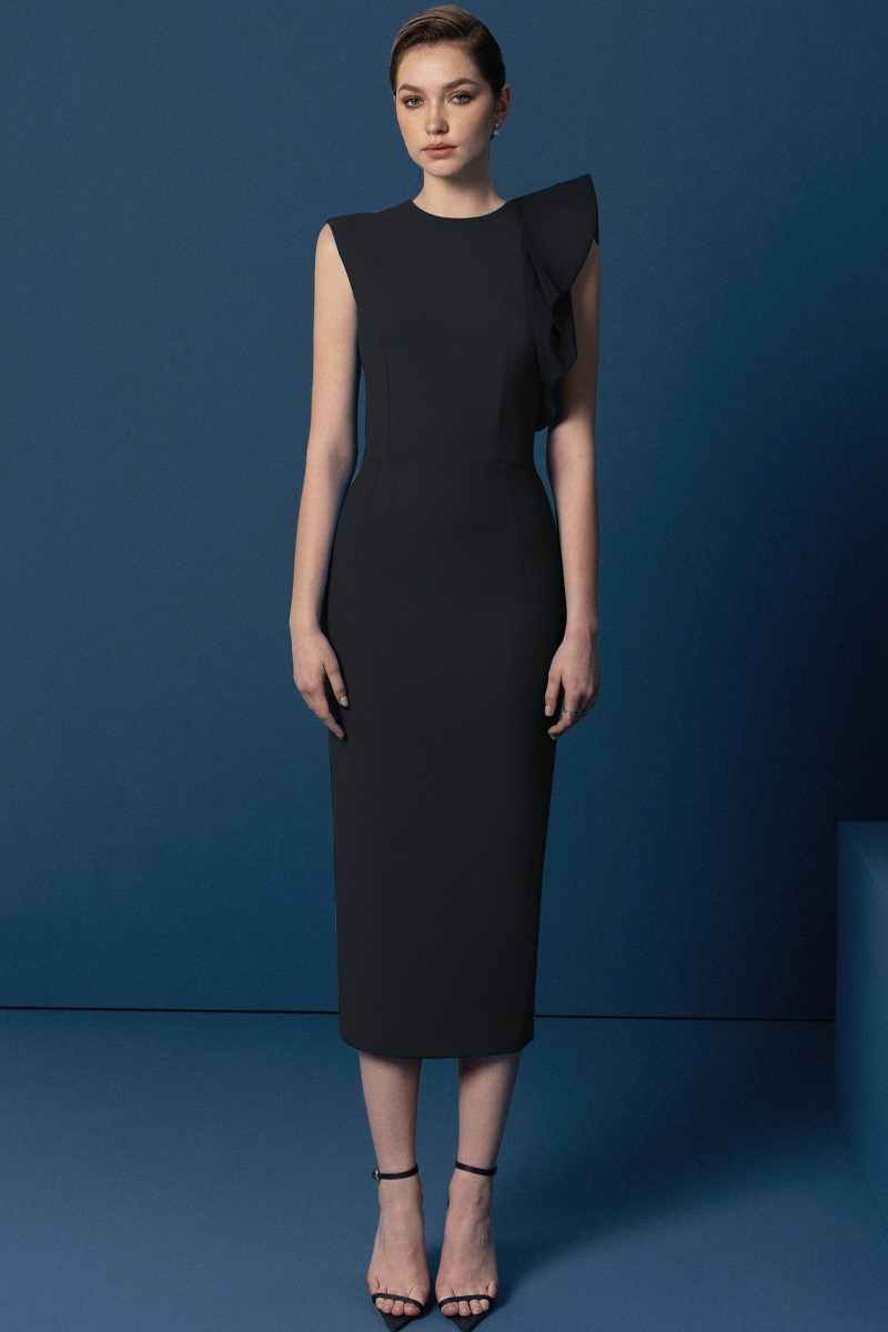 Elegant dress blue&black