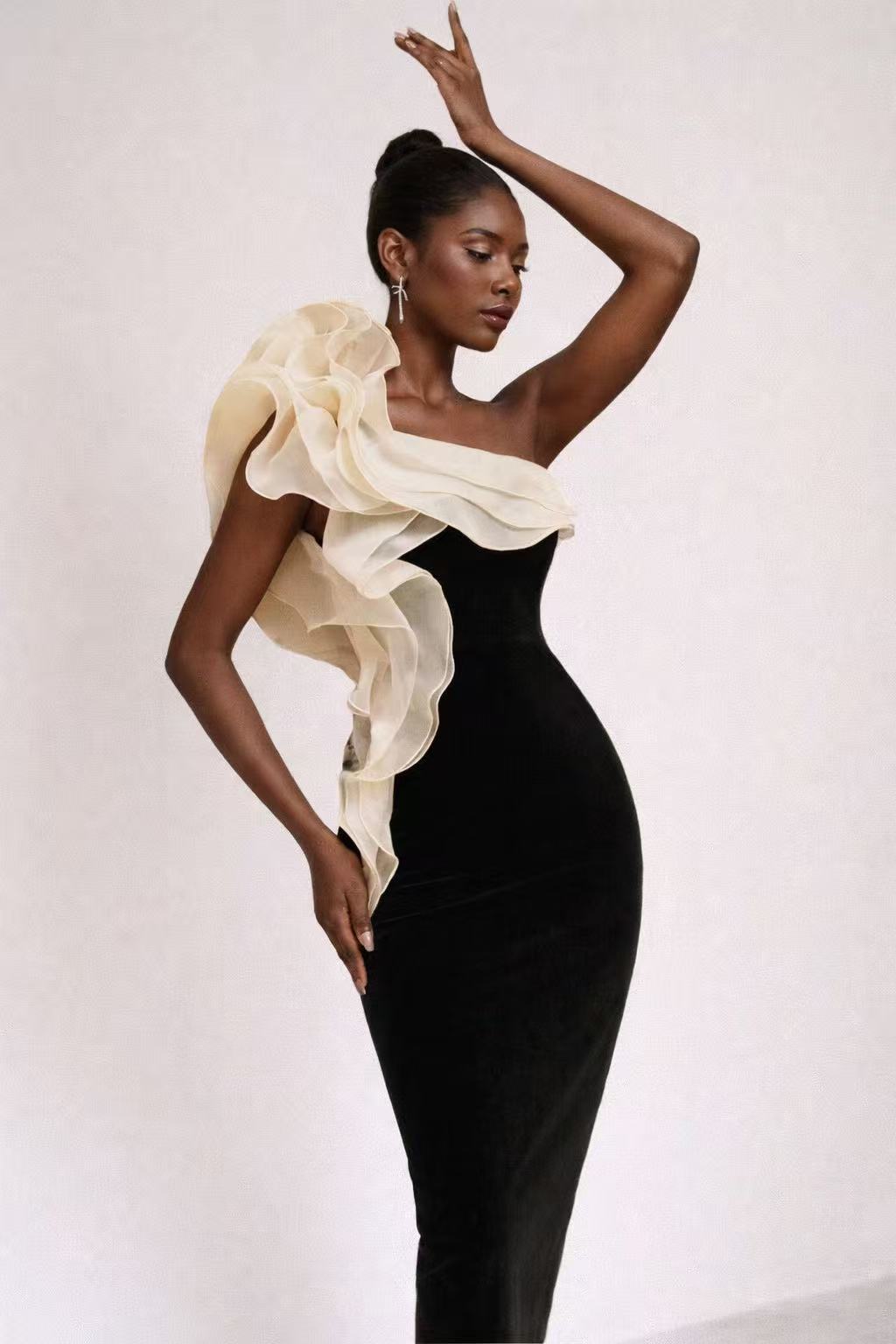 Black design-inspired formal dress